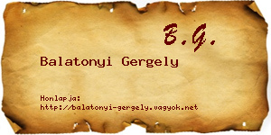 Balatonyi Gergely névjegykártya